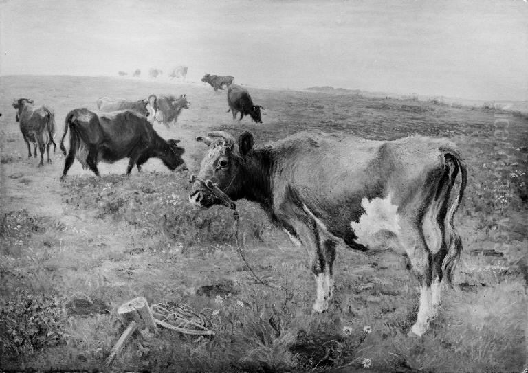 Koer i tojr Oil Painting by Theodor Esbern Philipsen