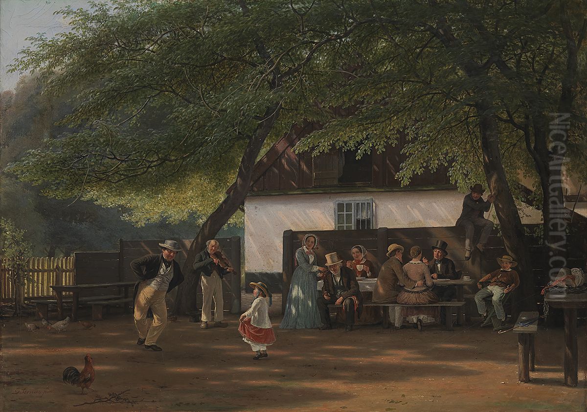 A Coffee Party at a Gamekeeper's House Oil Painting by David Monies