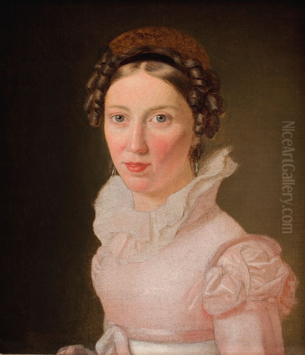 Suzanne Juel, kunstnerens svigerinde, senere hans tredje hustru Oil Painting by Christoffer Wilhelm Eckersberg