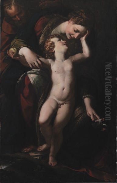 The Holy Family. The Rest on the Flight into Egypt Oil Painting by Giulio Cesare Procaccini