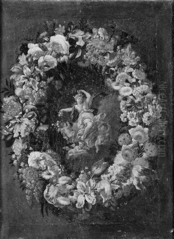 Garland with Flora Oil Painting by Carel de Vogelaer