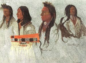 Four indians, sketch
