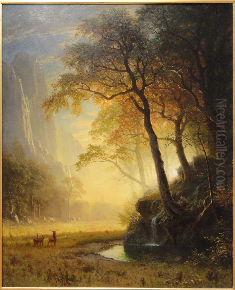 Hetch Hetchy Canyon Oil Painting by Albert Bierstadt