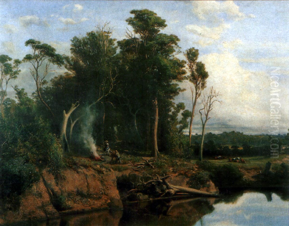 Winter morning near Heidelberg Oil Painting by Louis Buvelot