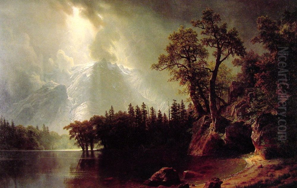 Sierra Nevada Oil Painting by Albert Bierstadt