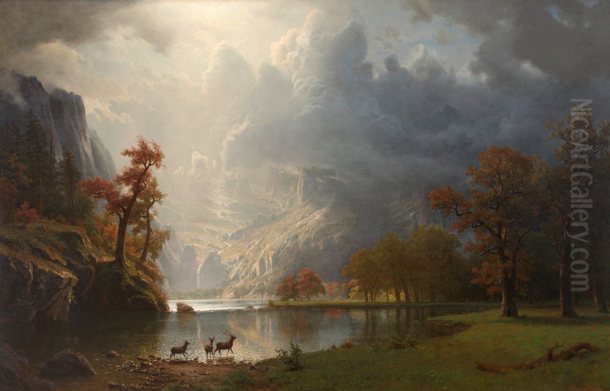 Sierra Nevada Morning Oil Painting by Albert Bierstadt Sierra Nevada Morning Oil Painting by Albert Bierstadt