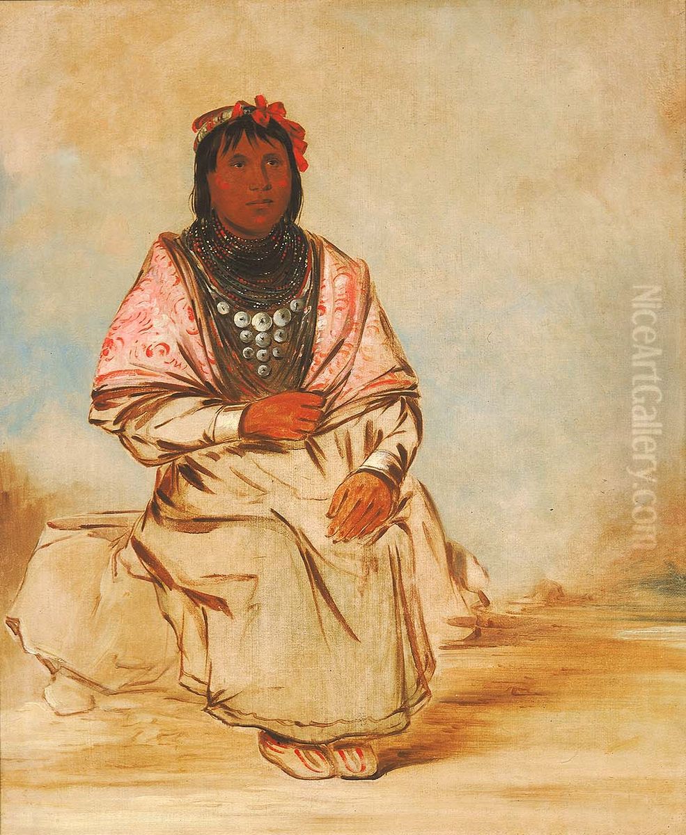 A Seminole Woman Oil Painting by George Catlin