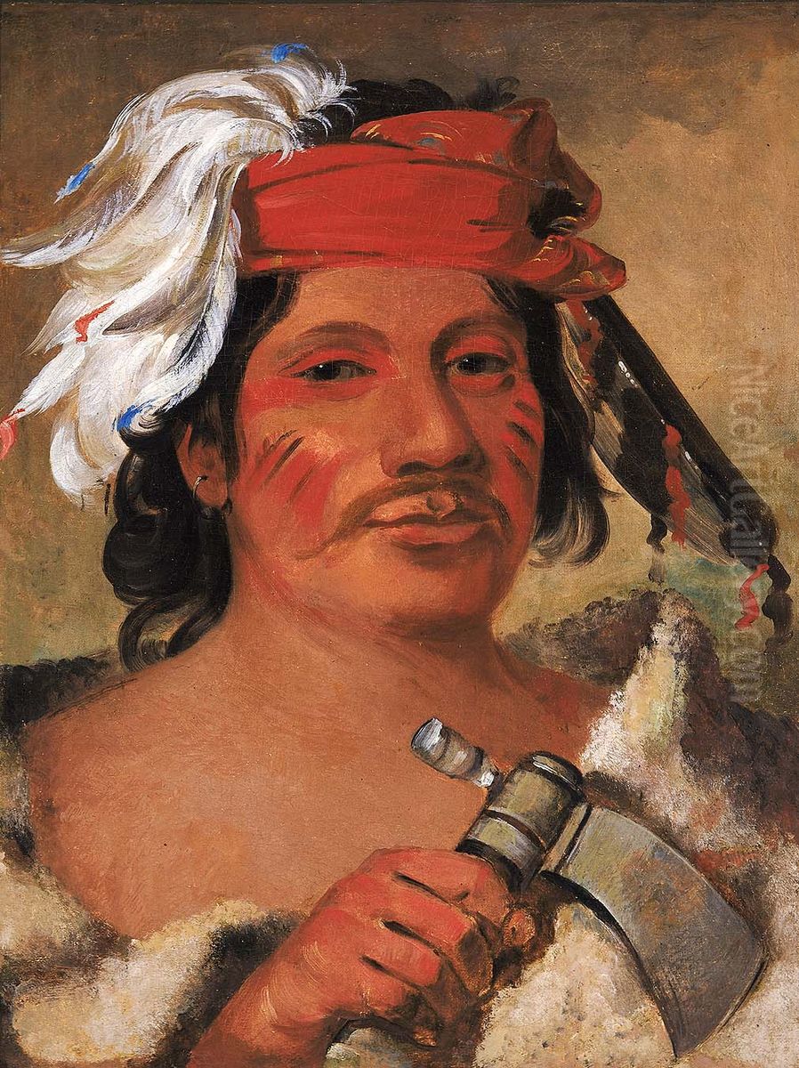 Seneca Steele, a Great Libertine Oil Painting by George Catlin Seneca Steele, a Great Libertine Oil Painting by George Catlin