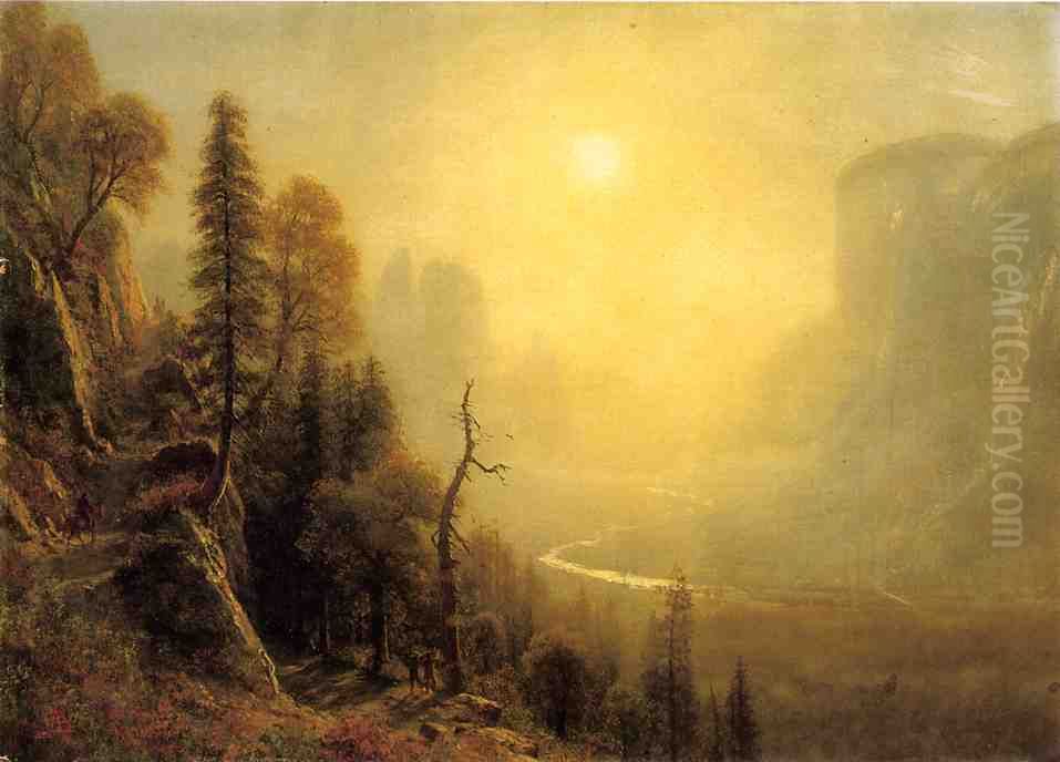 Study for Yosemite Valley Oil Painting by Albert Bierstadt