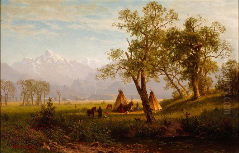 Wind River Mountains, Nebraska Territory Oil Painting by Albert Bierstadt