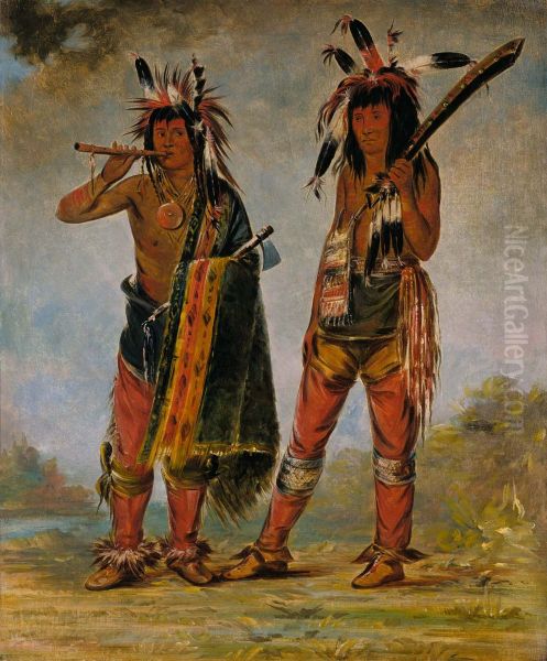 Two Young Men Oil Painting by George Catlin