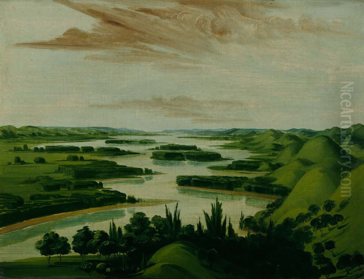 View from Floyd's Grave, 1300 Miles above St. Louis Oil Painting by George Catlin