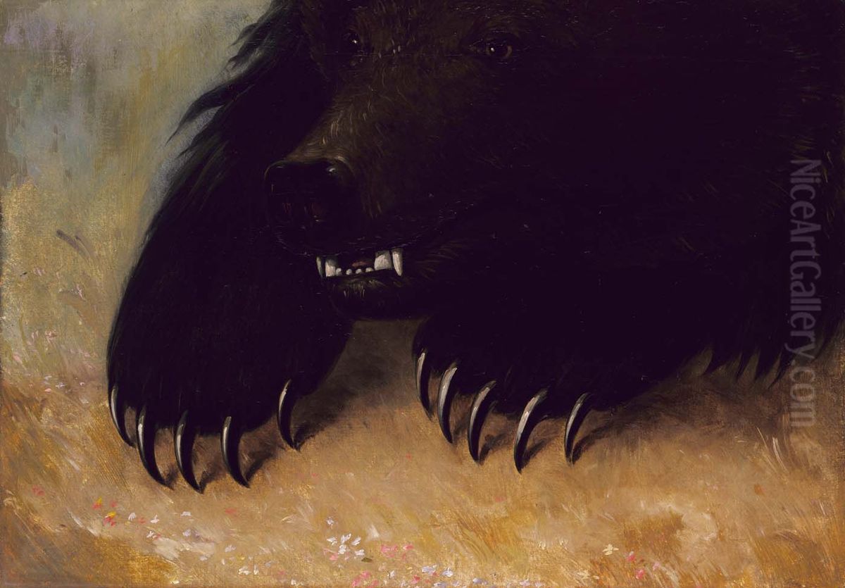 Weapons and Physiognomy of the Grizzly Bear Oil Painting by George Catlin