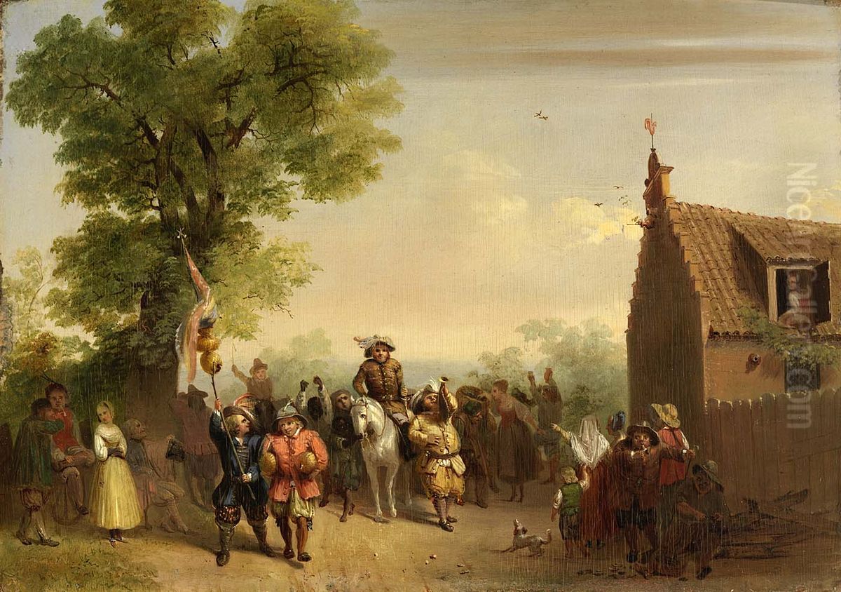 Triumph of Stoffel Brinkerhoff, on His Return from His Conquests in the East Oil Painting by John Gadsby Chapman