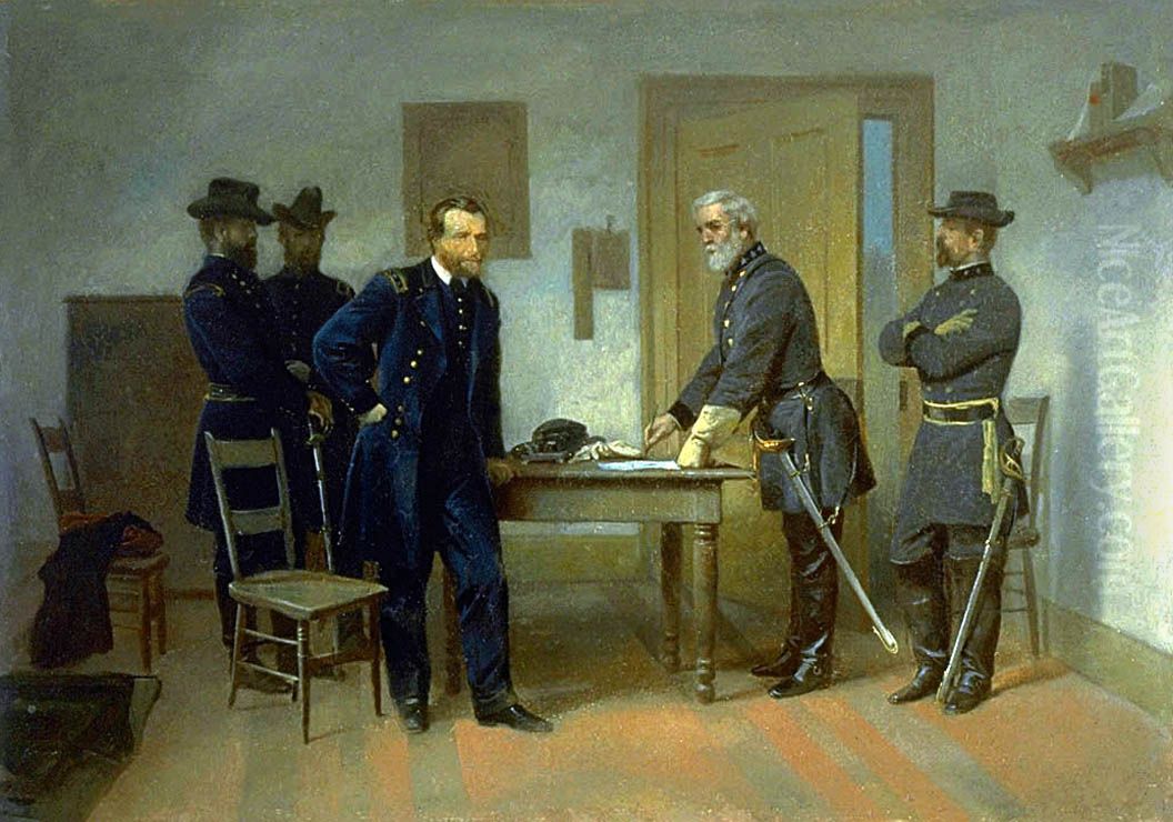 Lee Surrendering to Grant at Appomattox Oil Painting by Alonzo Chappel