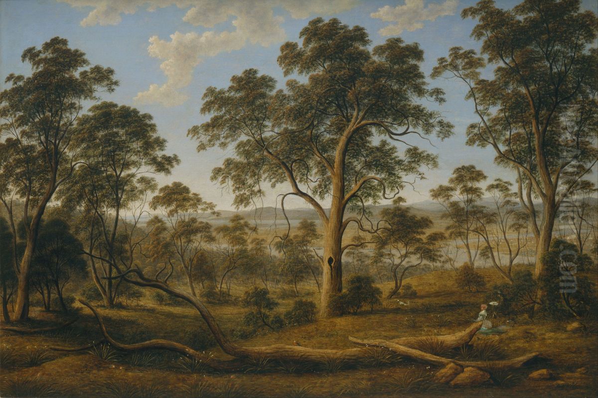 Launceston and the river Tamar Oil Painting by John Glover
