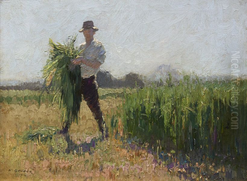 Summer Morning Oil Painting by Elioth Gruner