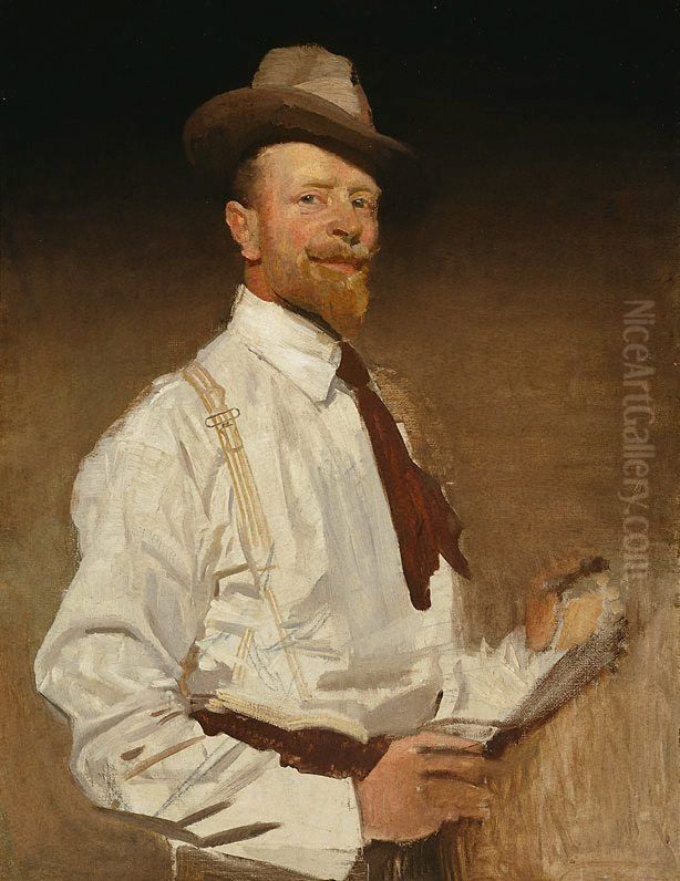 Self-portrait Oil Painting by George W. Lambert