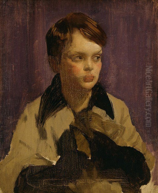 Portrait of Maurice Lambert Oil Painting by George W. Lambert