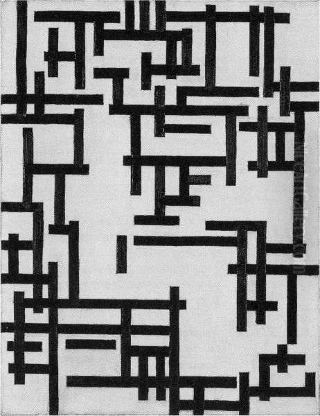 Composition XIII (woman in studio) Oil Painting by Theo van Doesburg