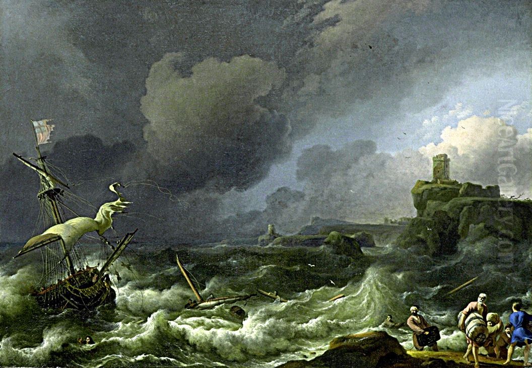 The Storm Oil Painting by Ludolf Bakhuizen