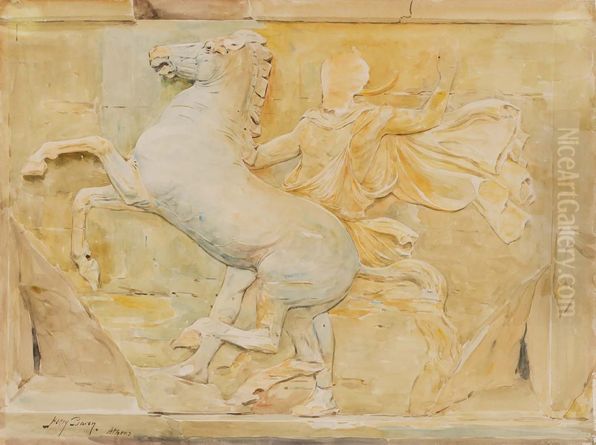 Central Metope of the Frieze of Phidias, Parthenon Oil Painting by Henry Bacon