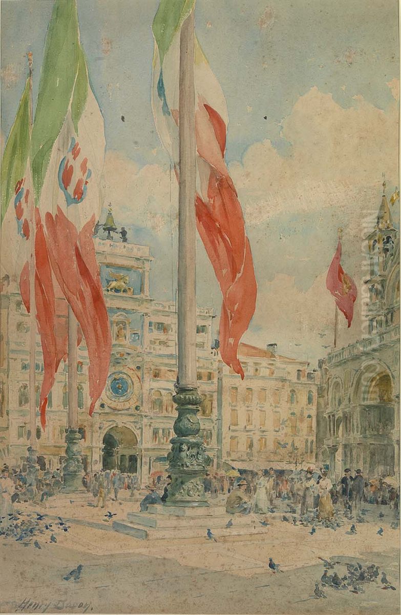 Piazza San Marco Oil Painting by Henry Bacon