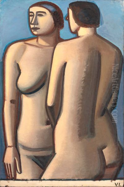 To staende modeller Oil Painting by Vilhelm Lundstrom