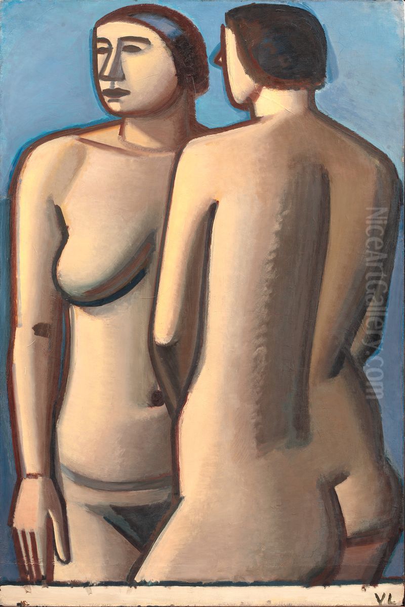 Two Female Nudes Oil Painting by Vilhelm Lundstrom