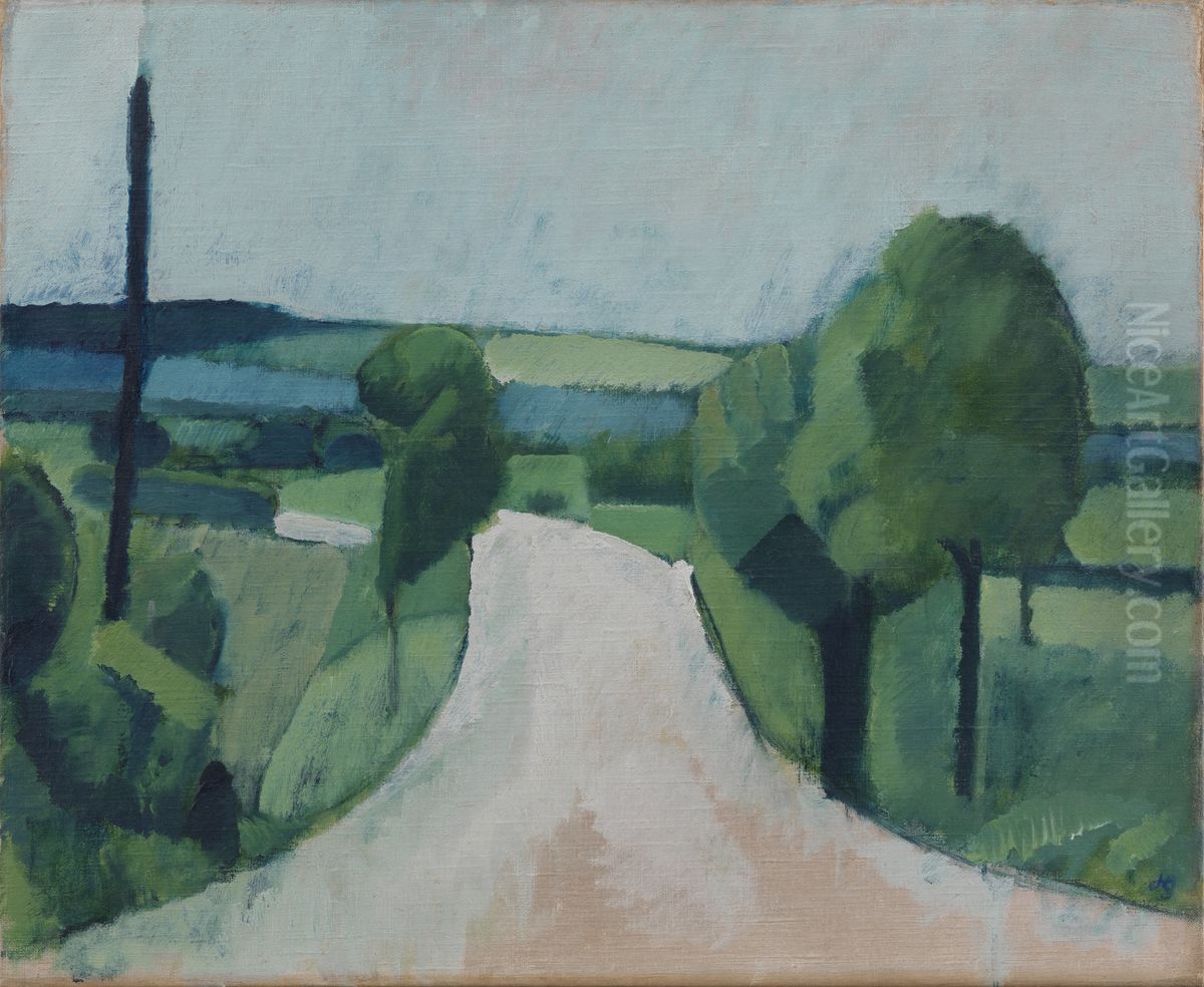 Road near Faborg on Funen Oil Painting by Harald Giersing
