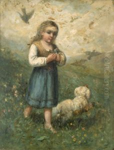 Child with Birds and Dog