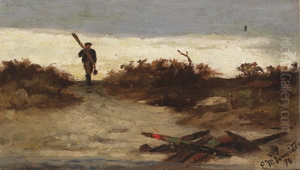 Fisherman by Water Oil Painting by Edward Mitchell Bannister