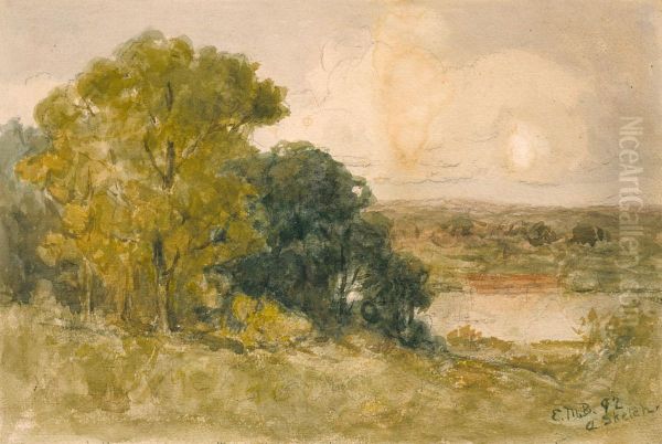 On the Seekonk Oil Painting by Edward Mitchell Bannister