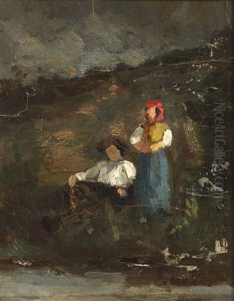 Repose Oil Painting by Edward Mitchell Bannister