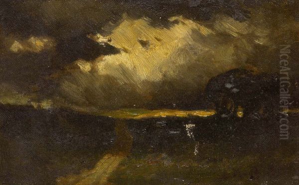 The Storm Oil Painting by Edward Mitchell Bannister