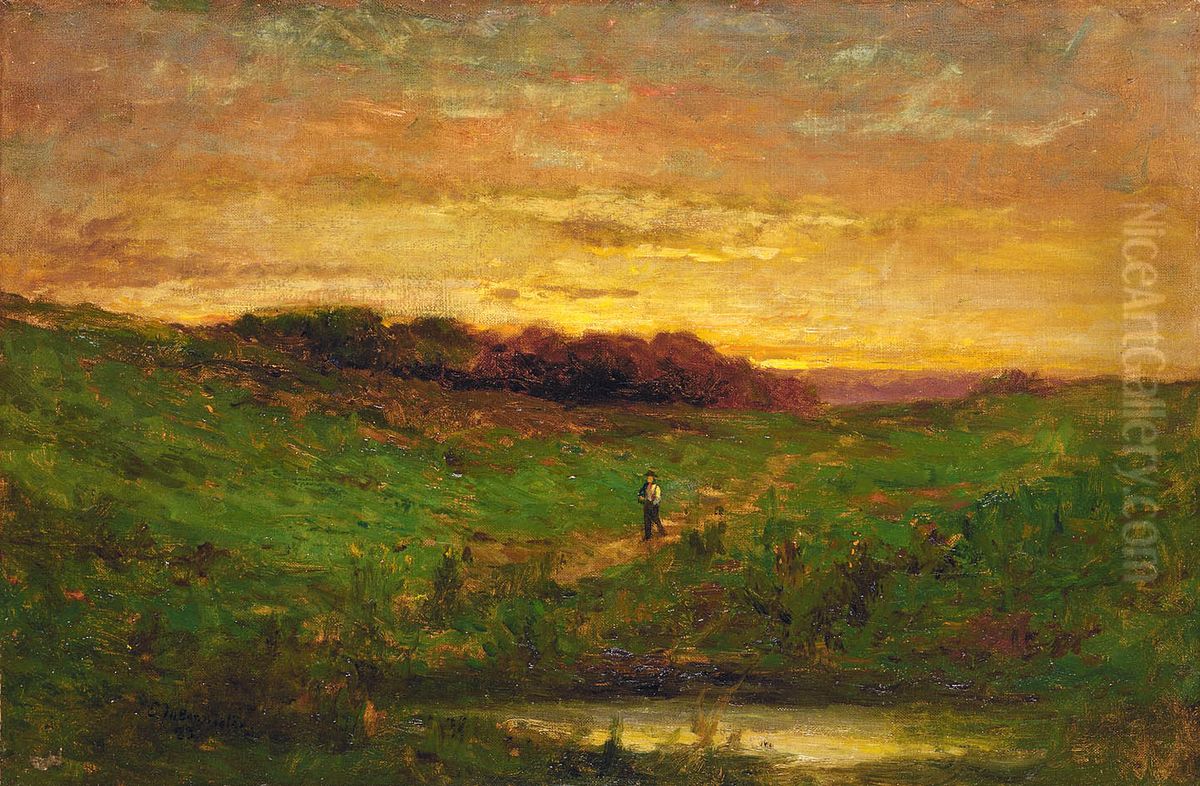 Sunset Oil Painting by Edward Mitchell Bannister
