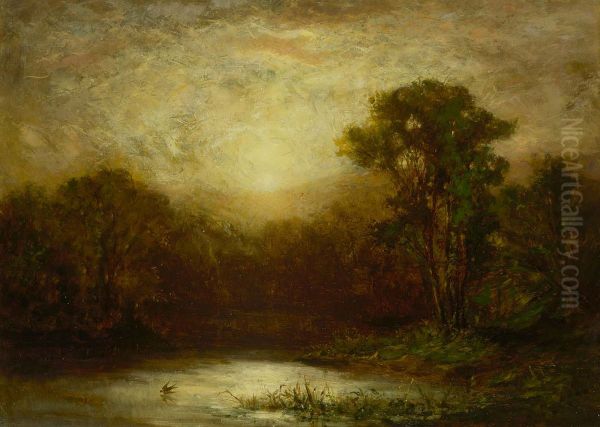 Sunset Oil Painting by Edward Mitchell Bannister