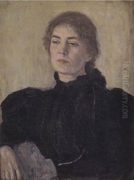 Thora Bendix, nee Anne Victoria Sundberg Oil Painting by Vilhelm Hammershoi