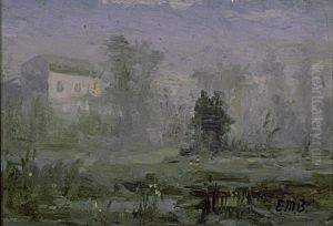 Untitled (landscape with house in background)