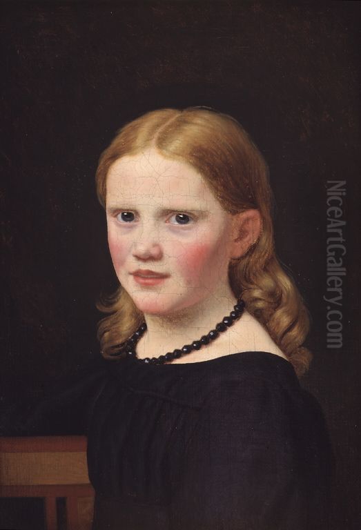 The Artist's Daughter, Emilie Oil Painting by Christoffer Wilhelm Eckersberg