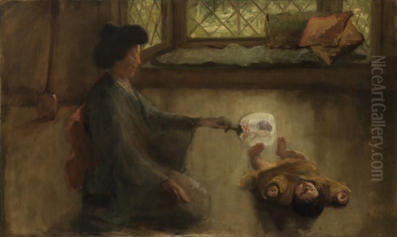 Japanese Lullaby Oil Painting by unknown