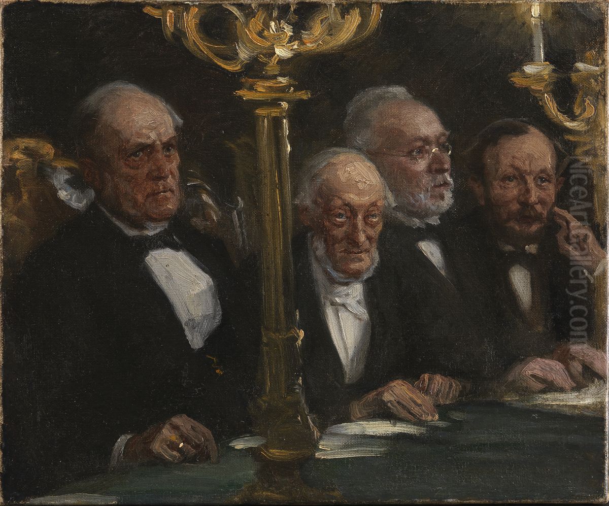 Portraetgruppe Oil Painting by Peder Severin Kroyer