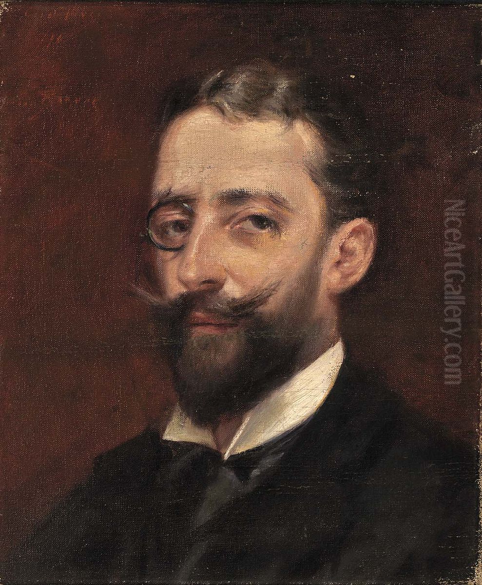 Man with Monocle Oil Painting by Alice Pike Barney