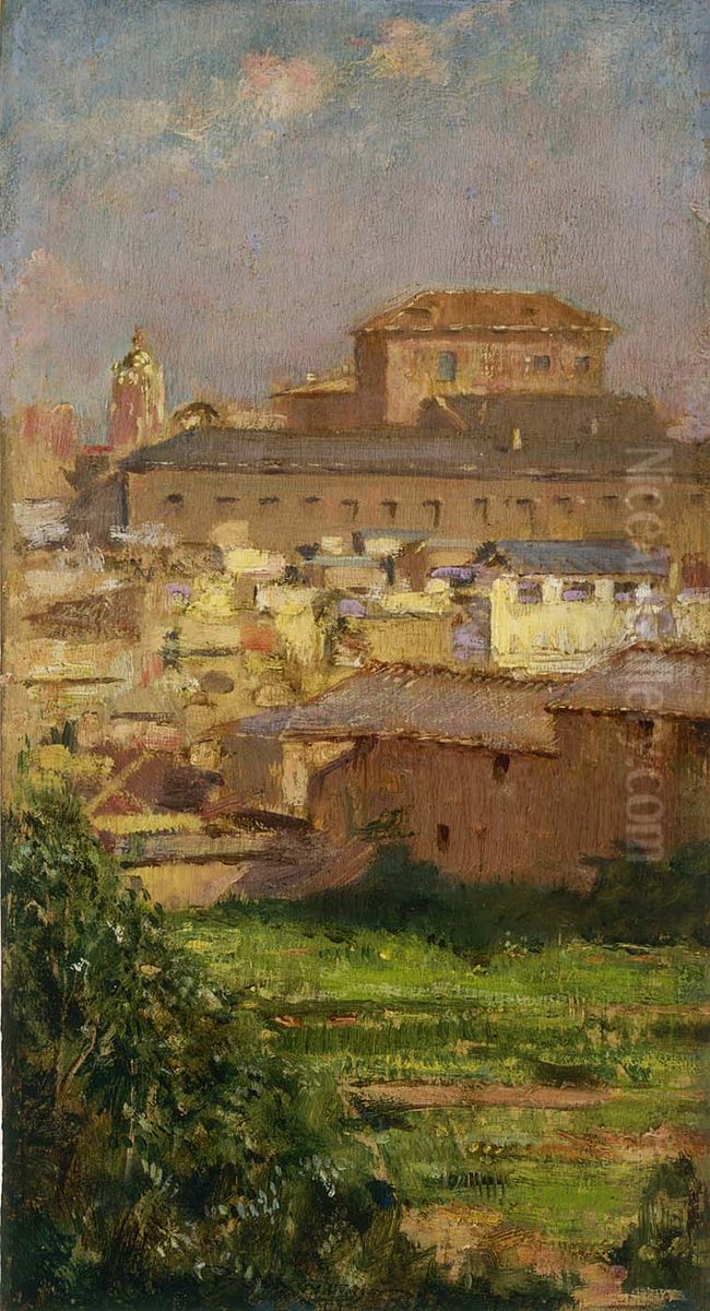 Palazzo Barberini, Rome Oil Painting by James Carroll Beckwith