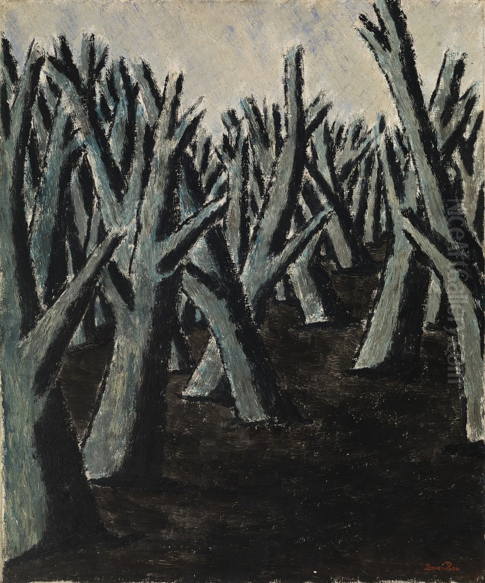 The Forest Oil Painting by Ben-Zion