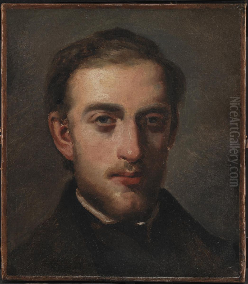Portrait of the Painter Fritz Melbye (1826-69) Oil Painting by Camille Pissarro