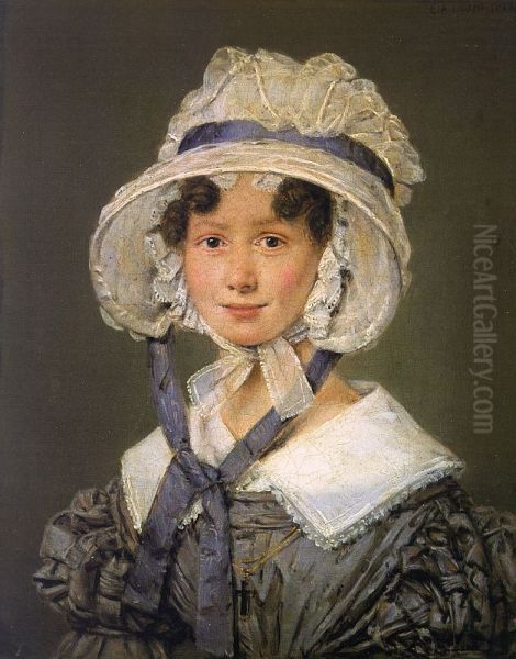 Birgitte Sobotker Hohlenberg, f. Malling, Johannes Sobotker Hohlenbergs hustru Oil Painting by Christian Albrecht Jensen