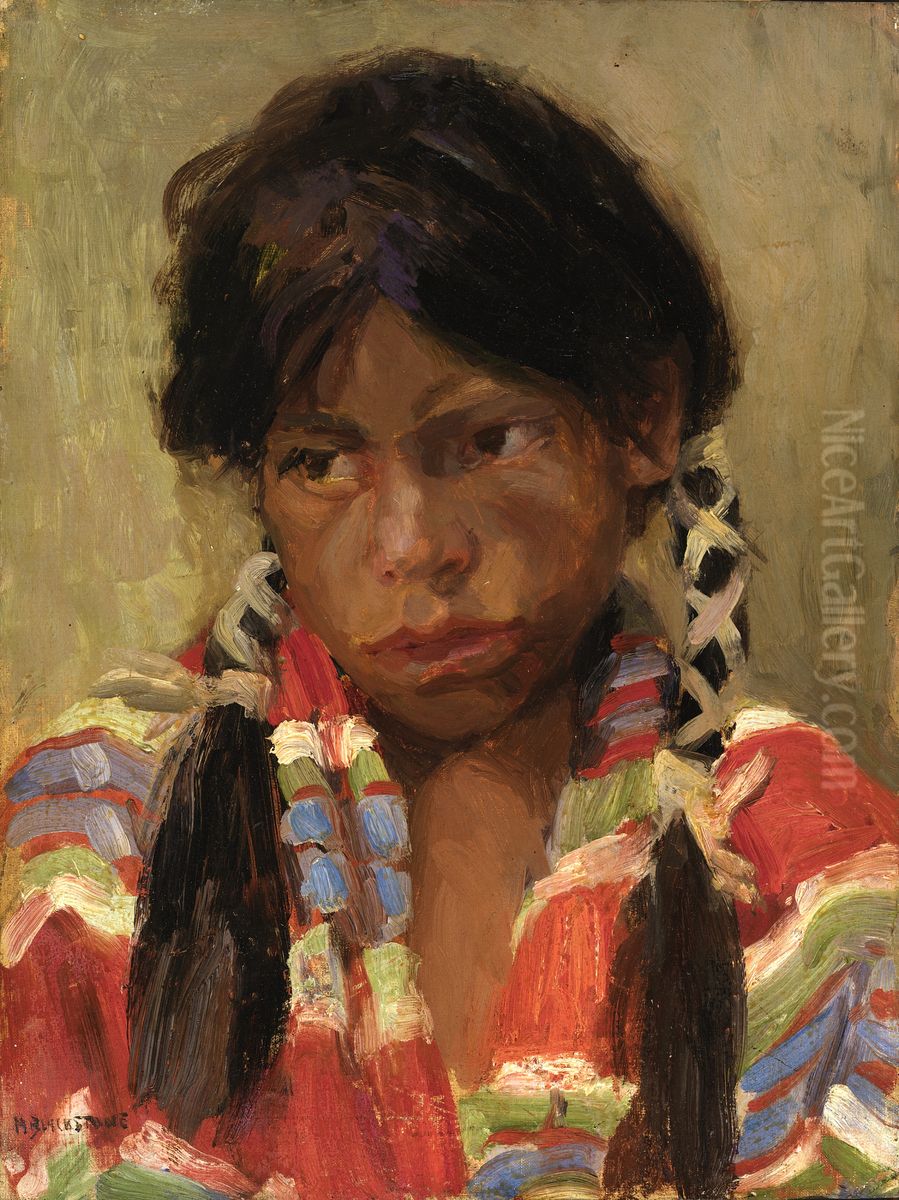 Indian Boy (Joe Archelita) Oil Painting by Harriet Blackstone