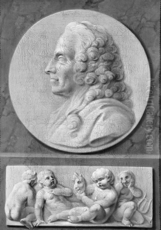 Forfatteren Ludvig Holberg Oil Painting by Christian August Lorentzen