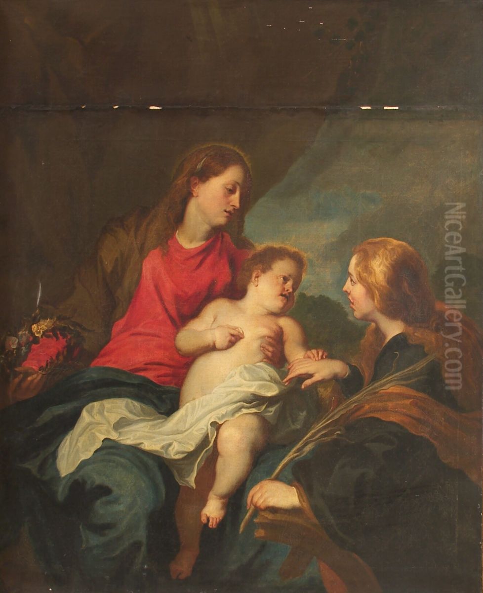The Mystic Marriage of St Catherine of Alexandria Oil Painting by Sir Anthony Van Dyck